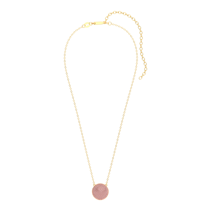 Hello Ella Sphere Pendant Necklace in Pink