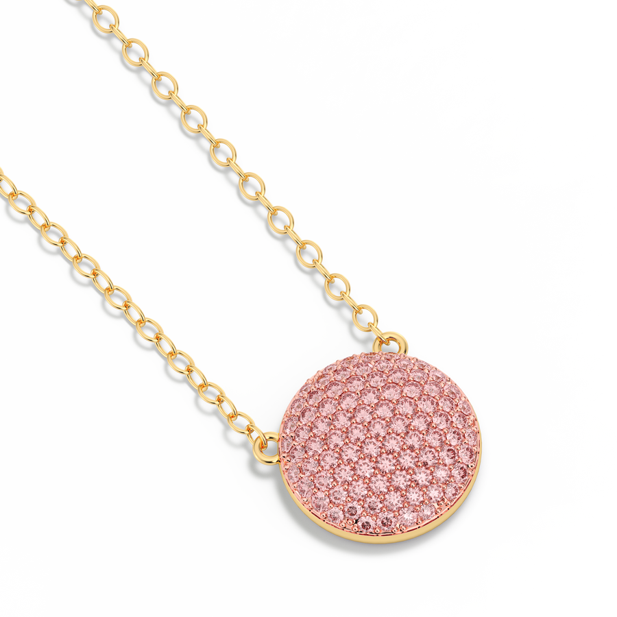 Hello Ella Sphere Pendant Necklace in Pink
