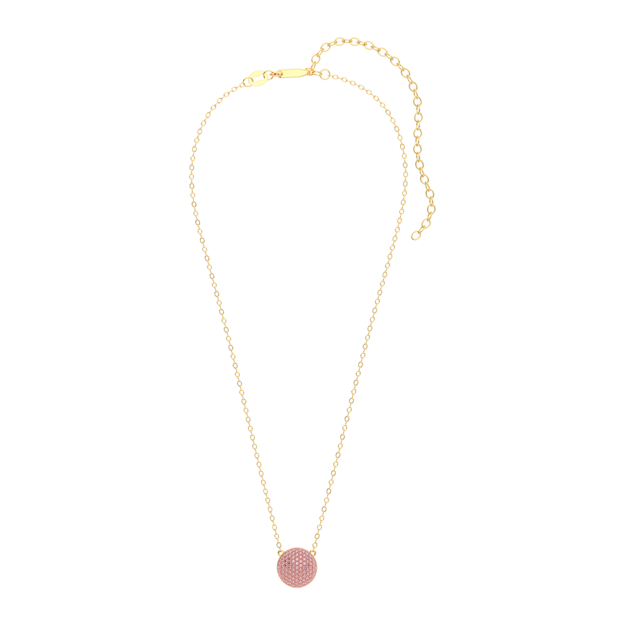 Hello Ella Sphere Pendant Necklace in Pink