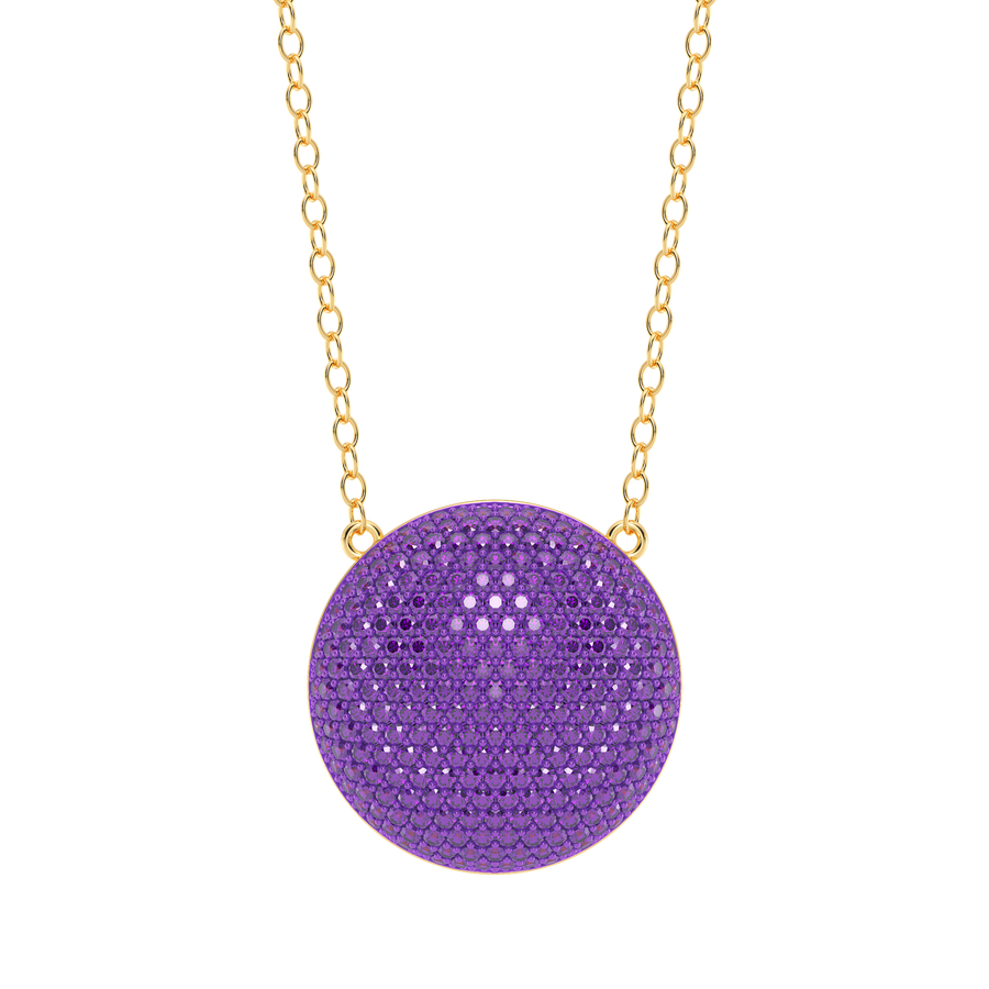Hello Ella Sphere Pendant Necklace in Purple