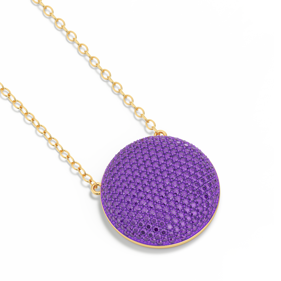 Hello Ella Sphere Pendant Necklace in Purple