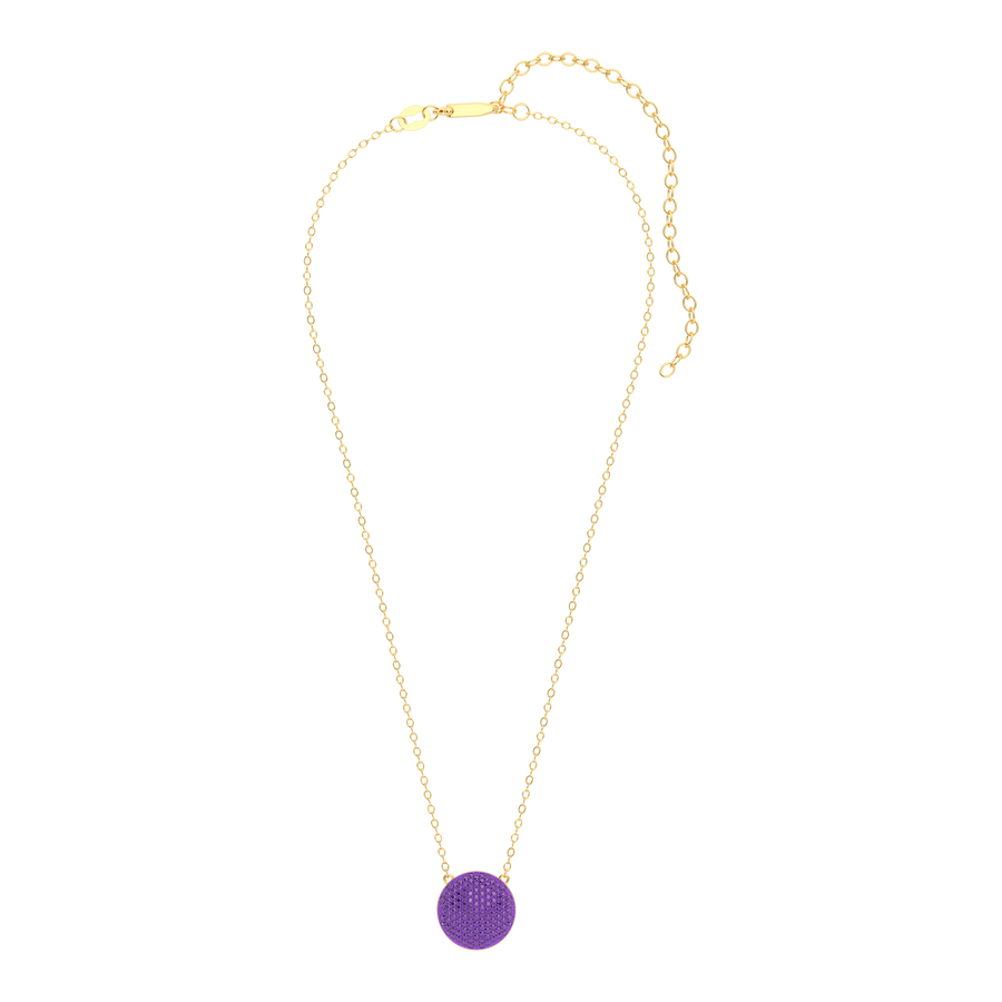 Hello Ella Sphere Pendant Necklace in Purple
