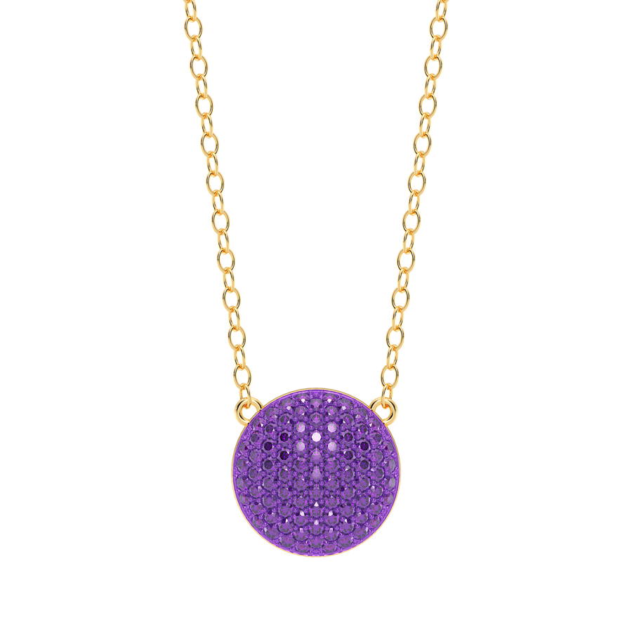 Hello Ella Sphere Pendant Necklace in Purple
