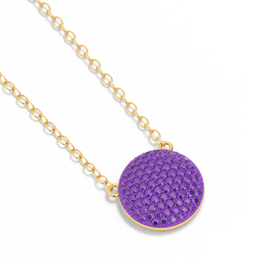 Hello Ella Sphere Pendant Necklace in Purple