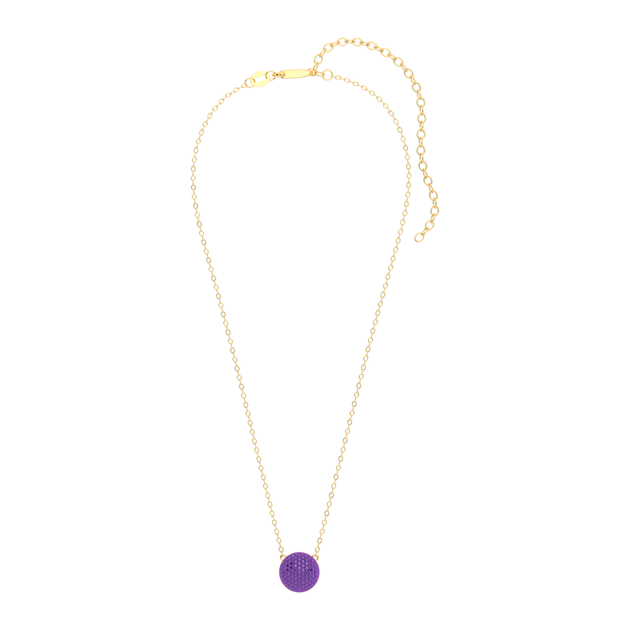 Hello Ella Sphere Pendant Necklace in Purple