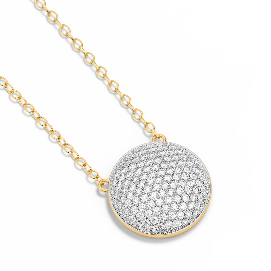 Hello Ella Sphere Pendant Necklace in White