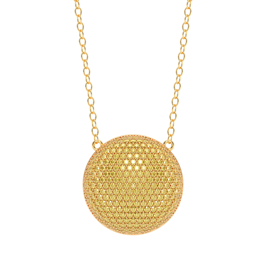 Hello Ella Sphere Pendant Necklace in Yellow
