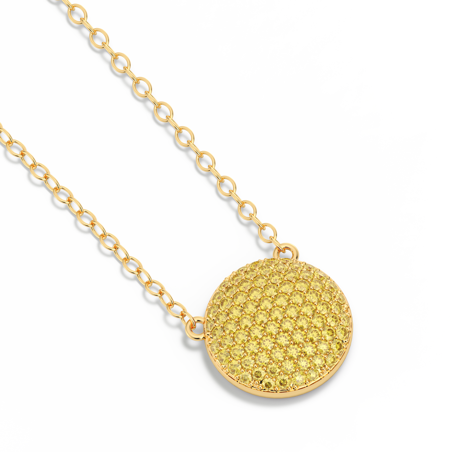 Hello Ella Sphere Pendant Necklace in Yellow