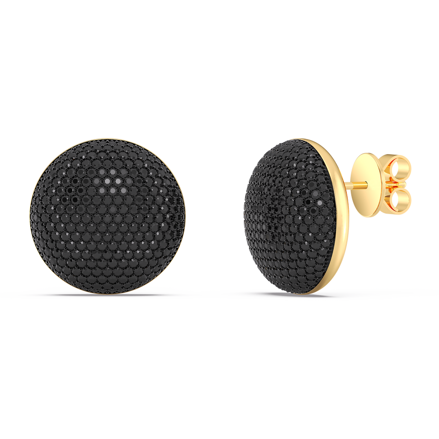 Hello Ella Sphere Studs in Black