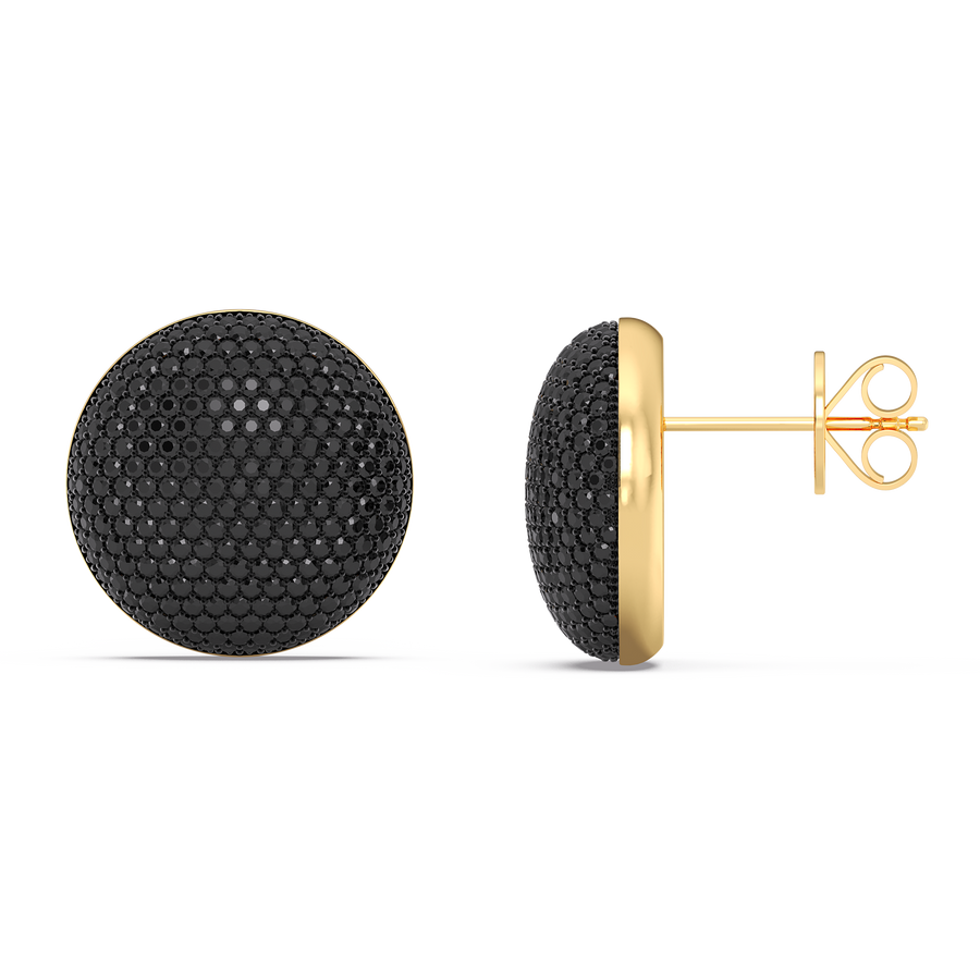 Hello Ella Sphere Studs in Black