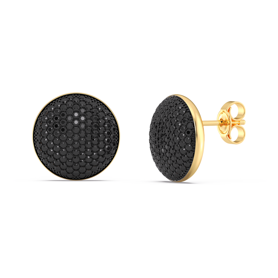 Hello Ella Sphere Studs in Black
