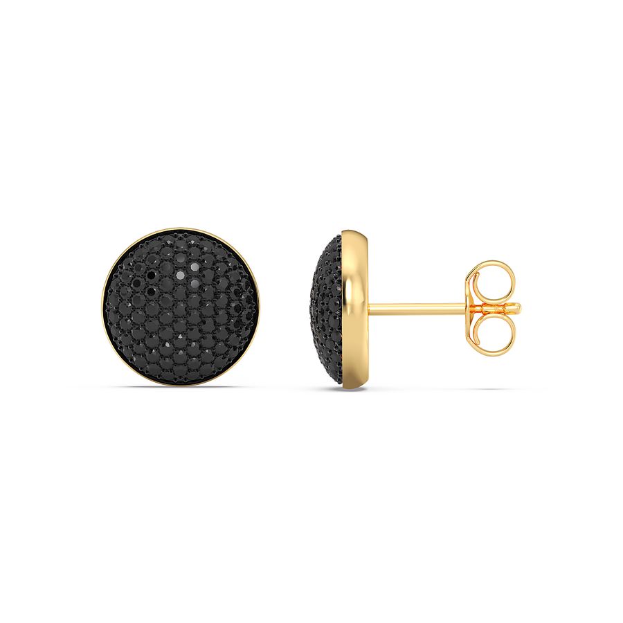 Hello Ella Sphere Studs in Black
