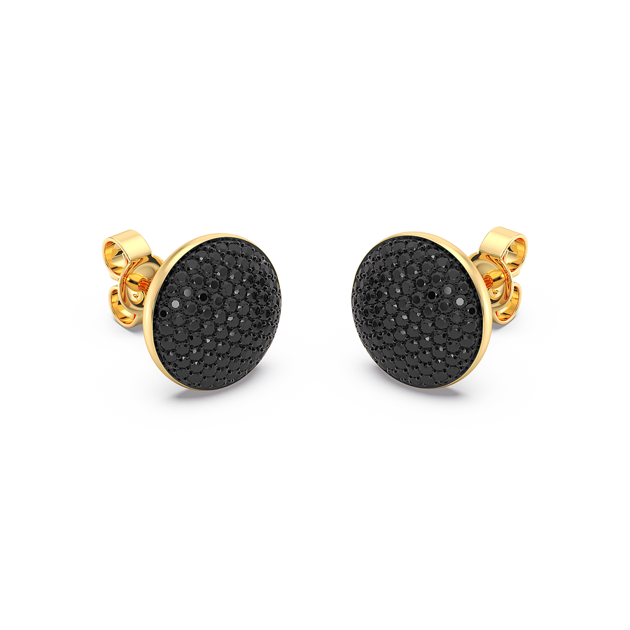 Hello Ella Sphere Studs in Black