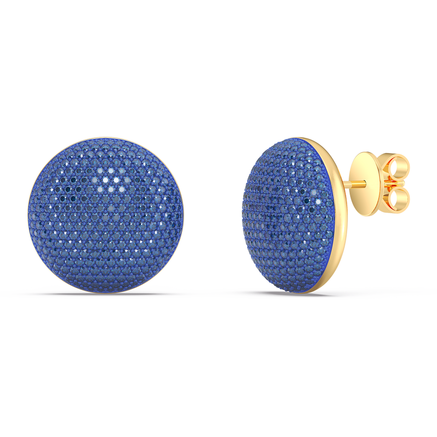 Hello Ella Sphere Studs in Blue
