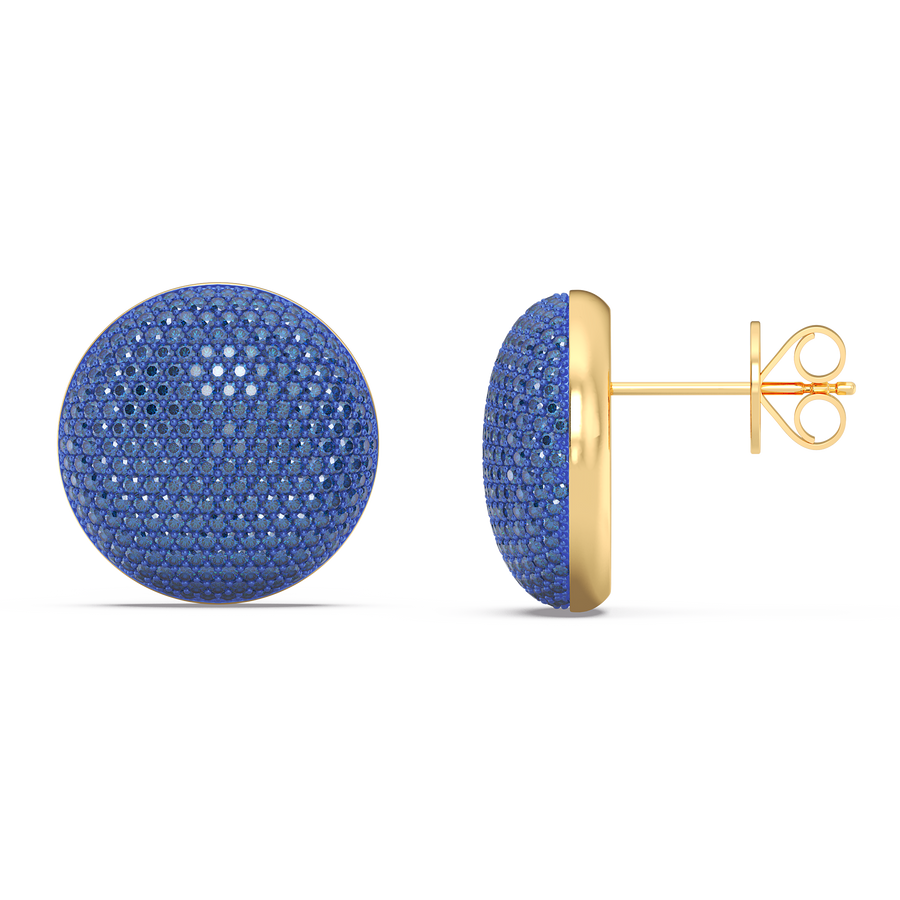 Hello Ella Sphere Studs in Blue