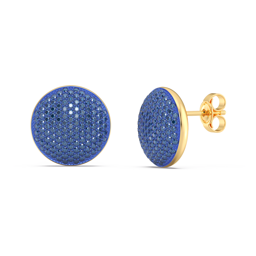 Hello Ella Sphere Studs in Blue