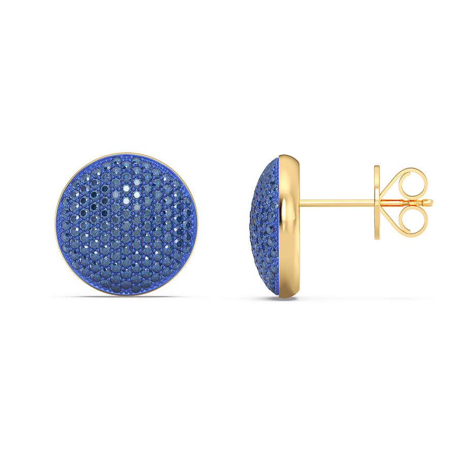 Hello Ella Sphere Studs in Blue