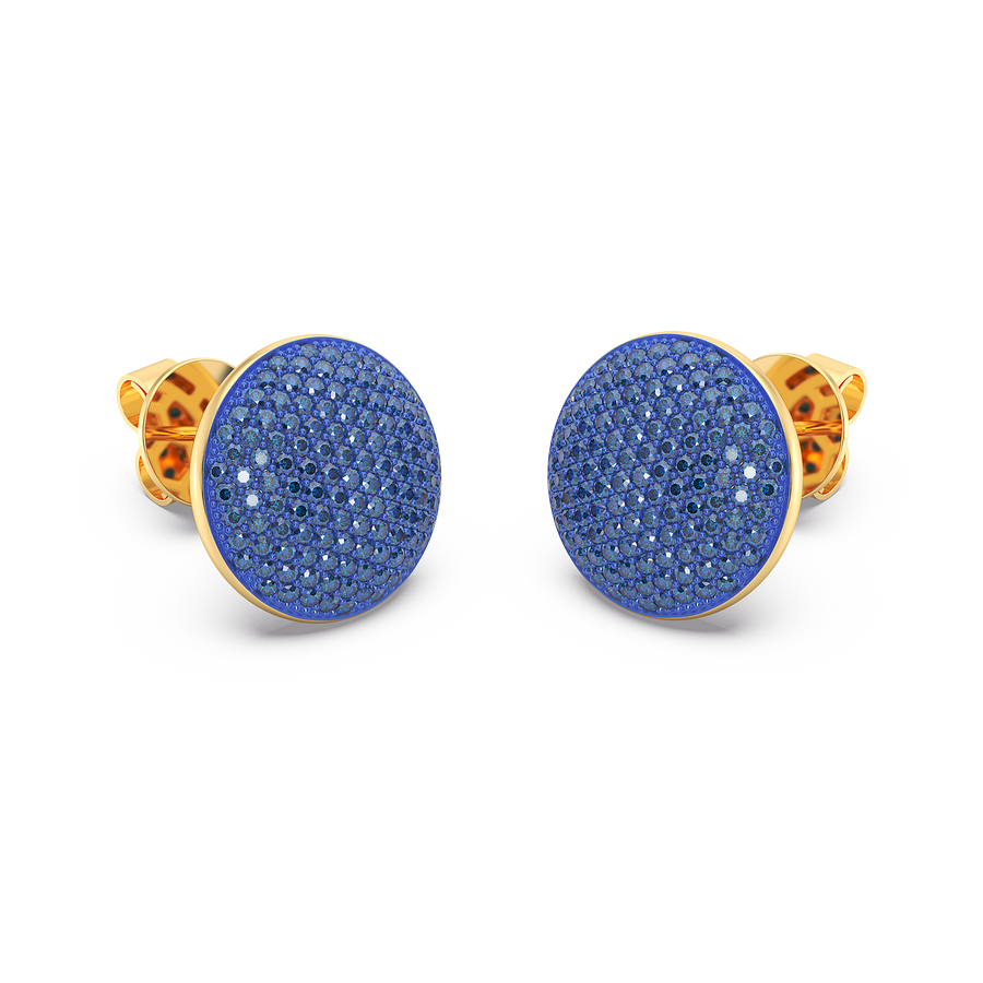 Hello Ella Sphere Studs in Blue