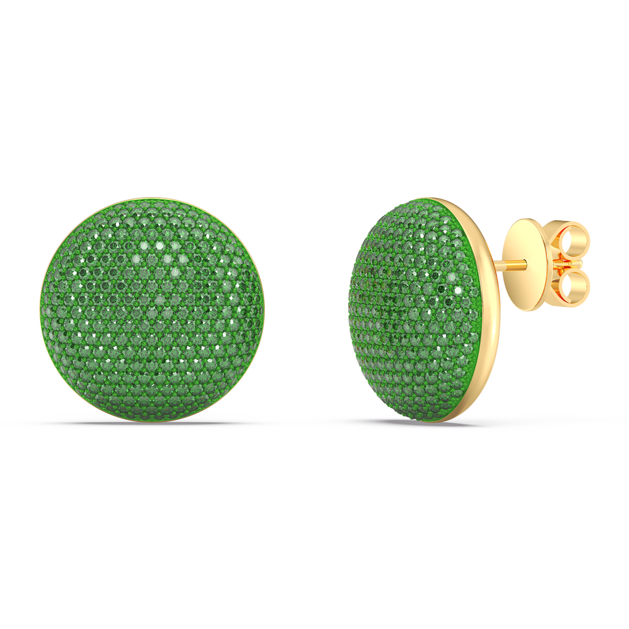 Hello Ella Sphere Studs in Green