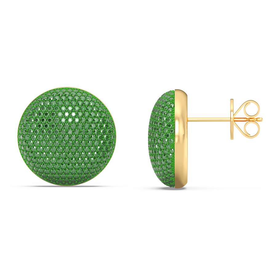 Hello Ella Sphere Studs in Green