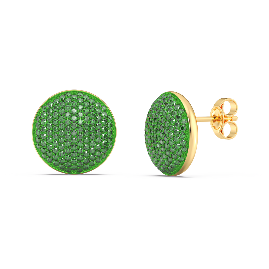 Hello Ella Sphere Studs in Green