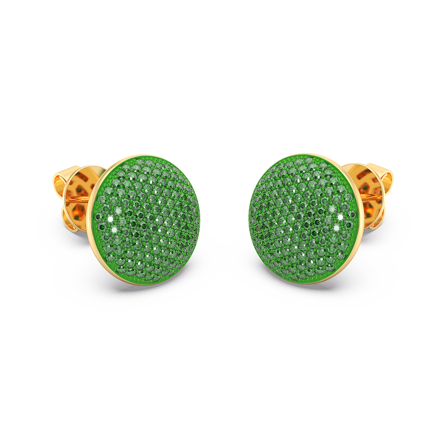 Hello Ella Sphere Studs in Green