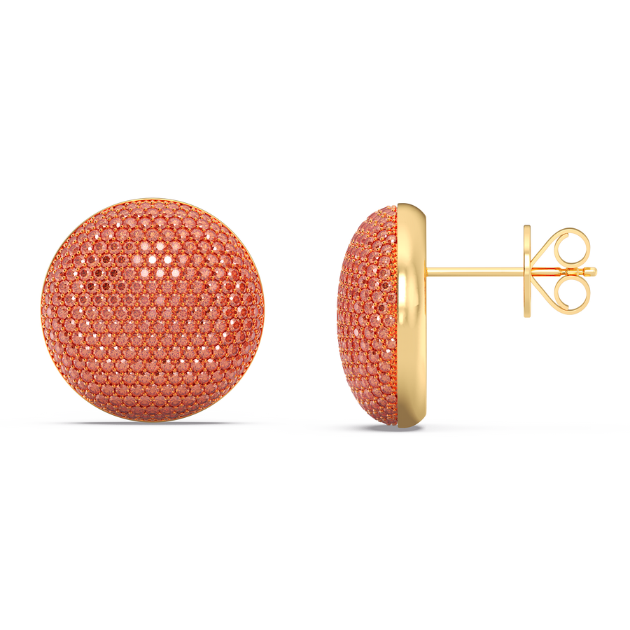 Hello Ella Sphere Studs in Orange