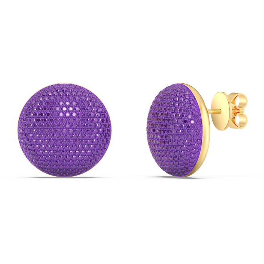 Hello Ella Sphere Studs in Purple