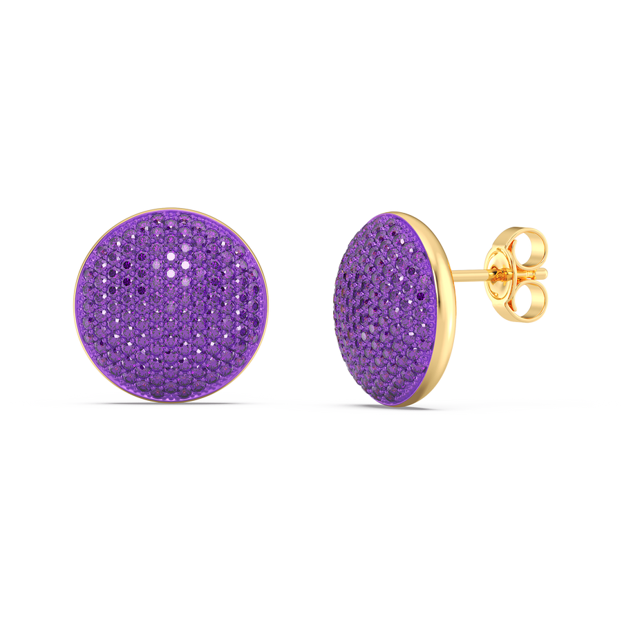 Hello Ella Sphere Studs in Purple