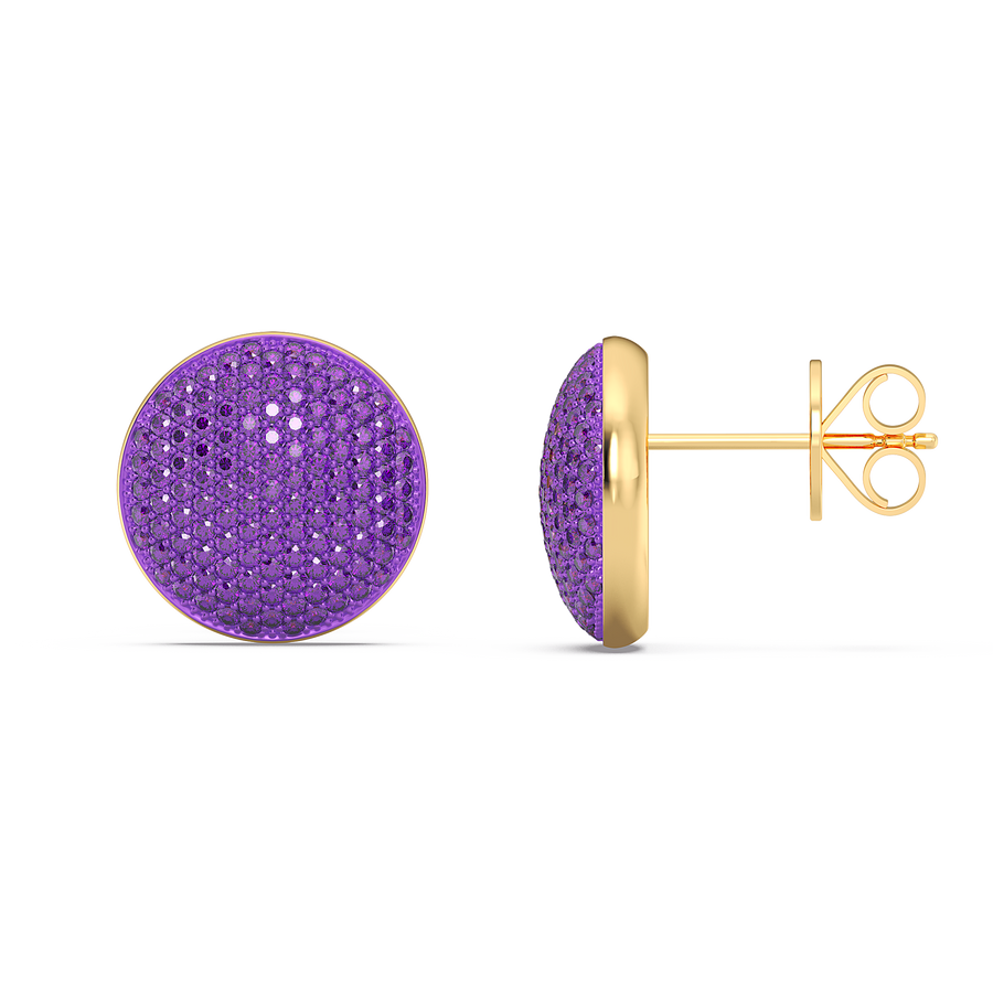 Hello Ella Sphere Studs in Purple
