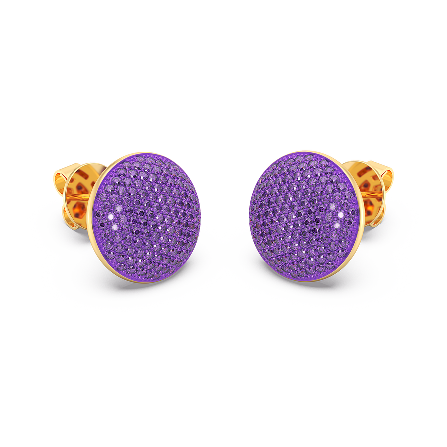Hello Ella Sphere Studs in Purple