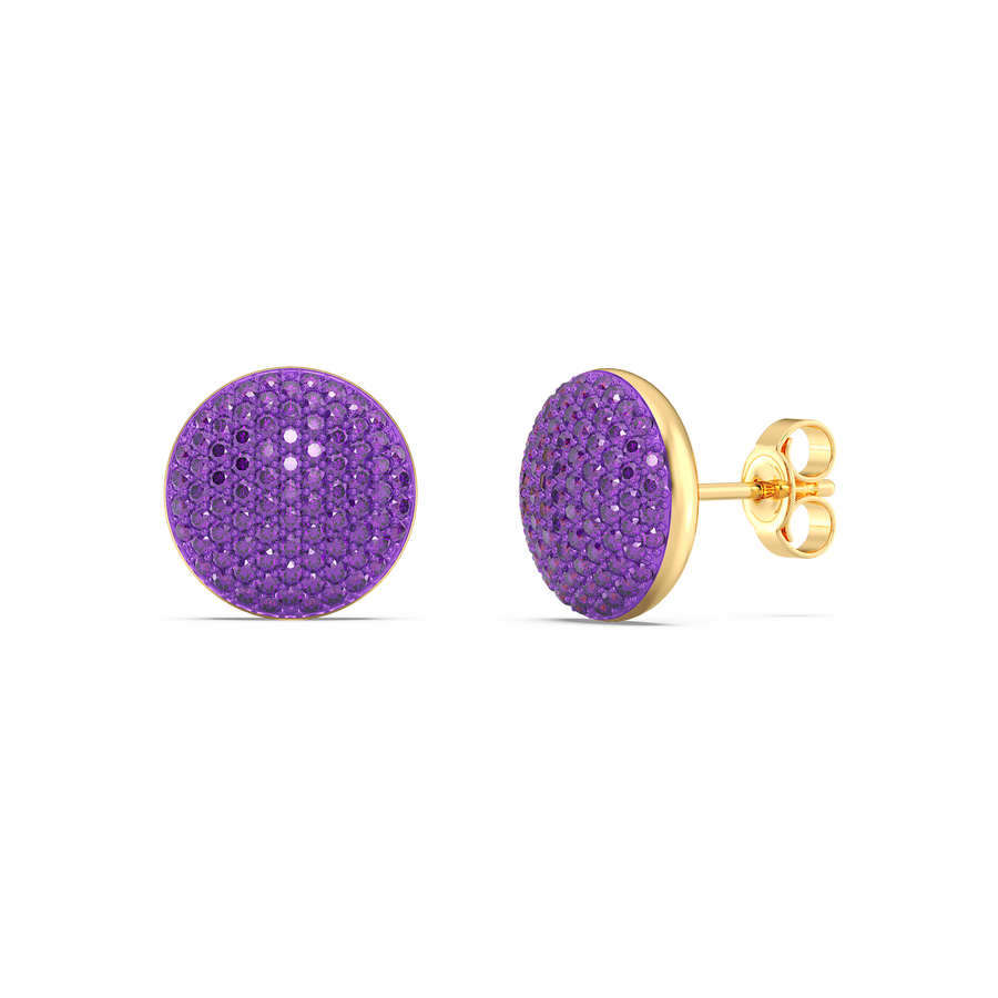 Hello Ella Sphere Studs in Purple