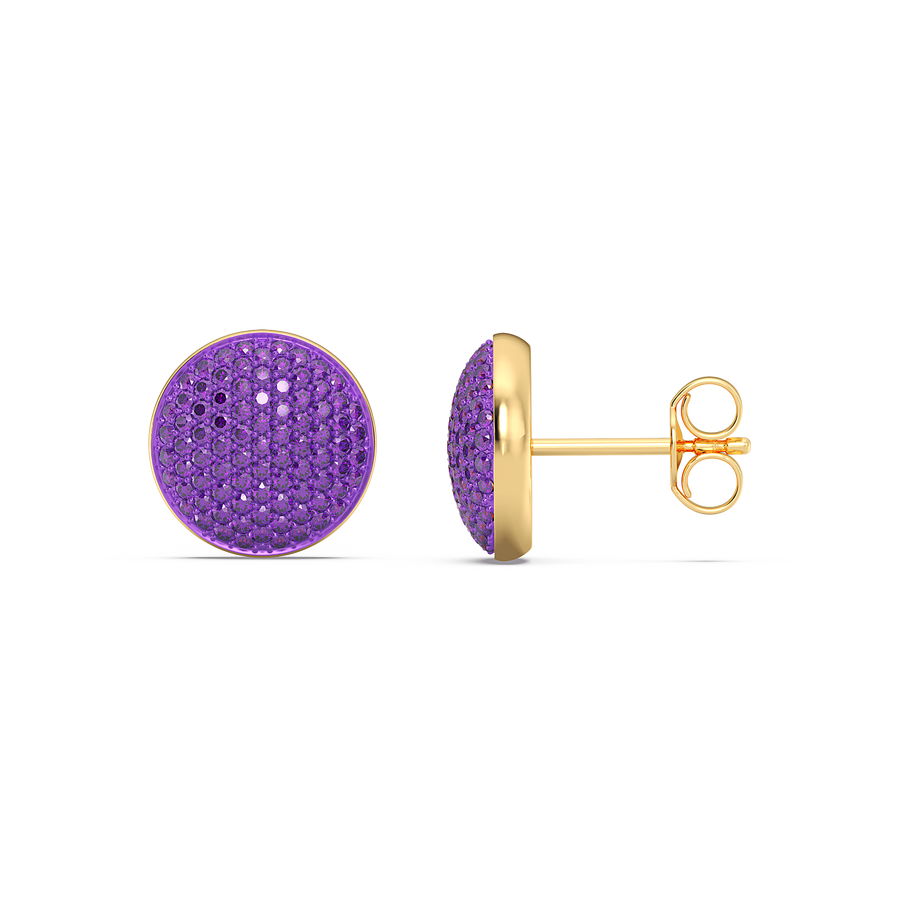Hello Ella Sphere Studs in Purple