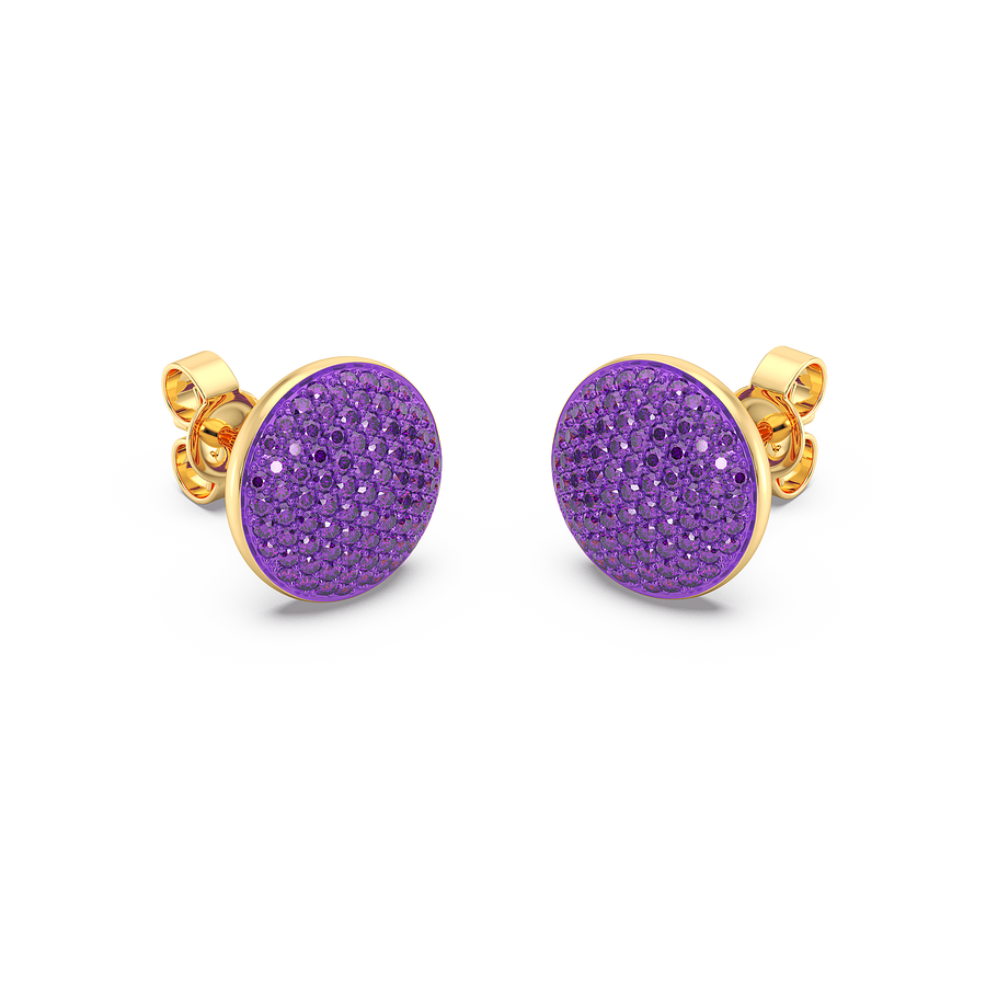 Hello Ella Sphere Studs in Purple