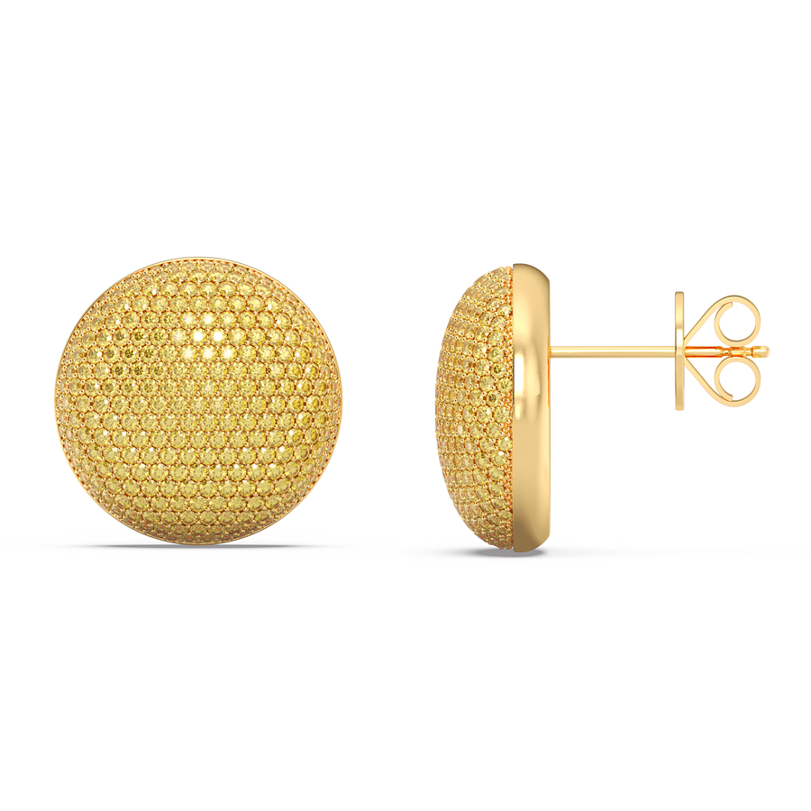 Hello Ella Sphere Studs in Yellow