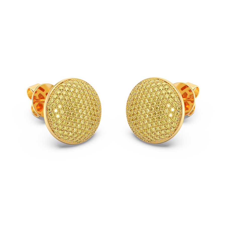 Hello Ella Sphere Studs in Yellow