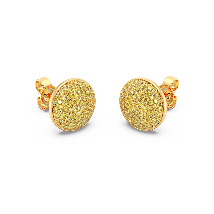 Hello Ella Sphere Studs in Yellow