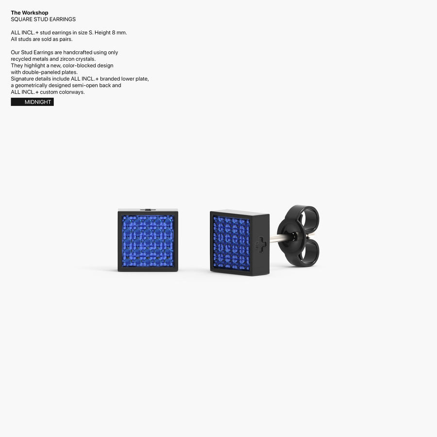 Square Studs Earrings in Midnight