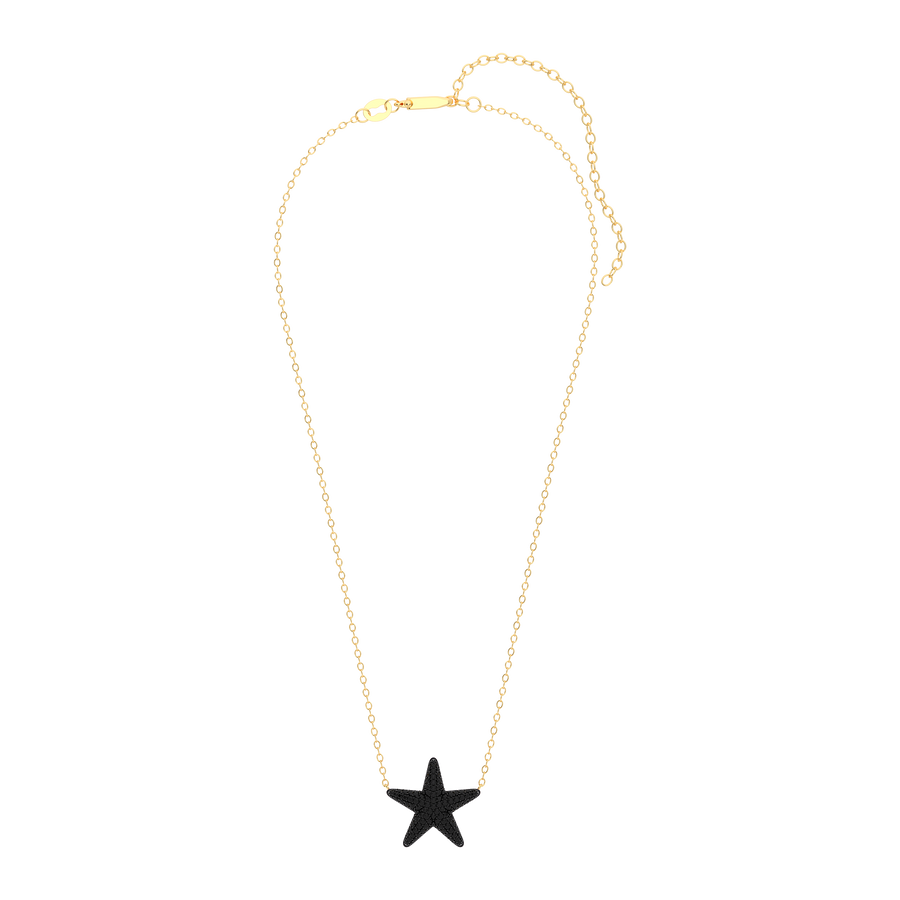 Hello Ella Star Pendant Necklace in Black