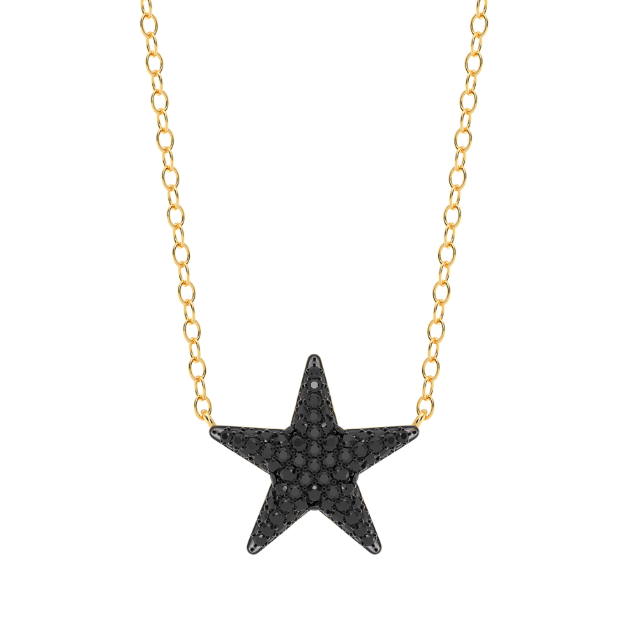 Hello Ella Star Pendant Necklace in Black