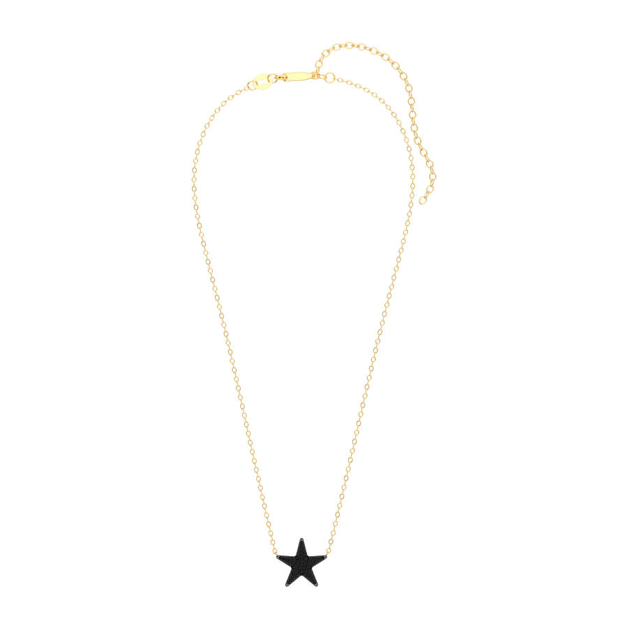 Hello Ella Star Pendant Necklace in Black