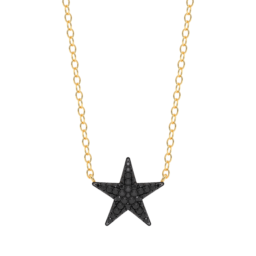 Hello Ella Star Pendant Necklace in Black