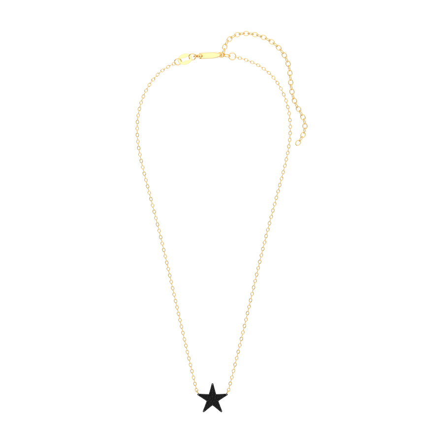 Hello Ella Star Pendant Necklace in Black