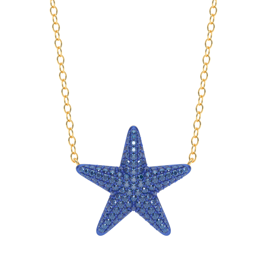 Hello Ella Star Pendant Necklace in Blue