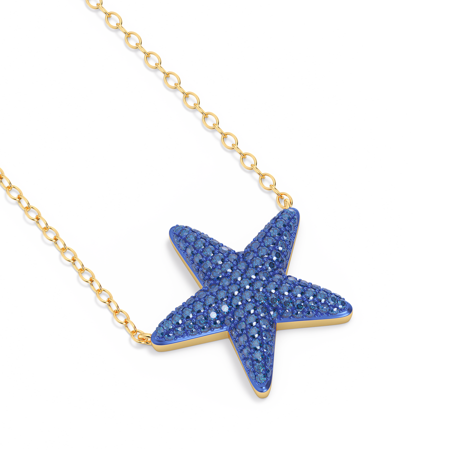 Hello Ella Star Pendant Necklace in Blue