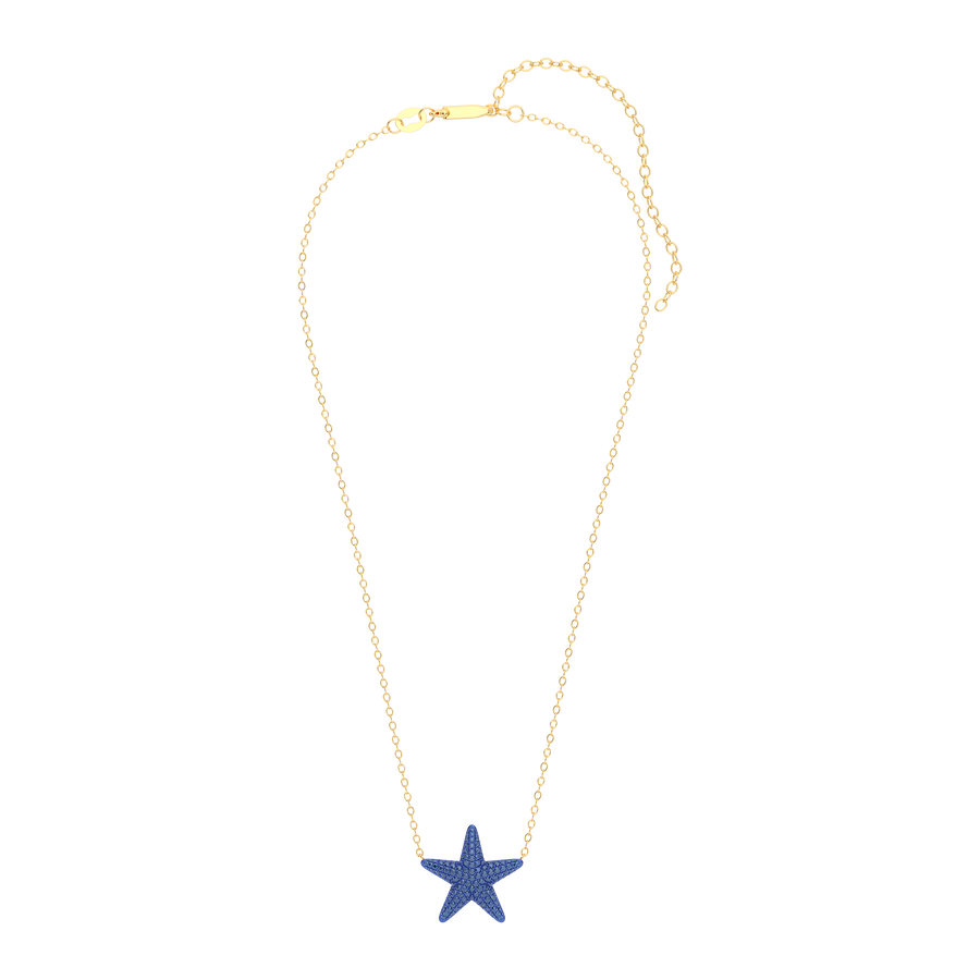 Hello Ella Star Pendant Necklace in Blue