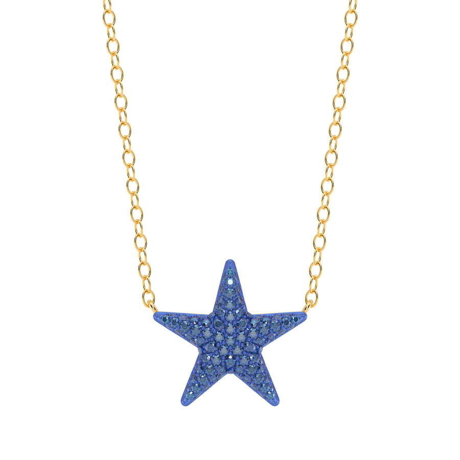 Hello Ella Star Pendant Necklace in Blue