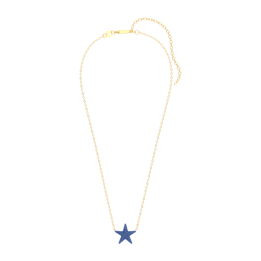 Hello Ella Star Pendant Necklace in Blue
