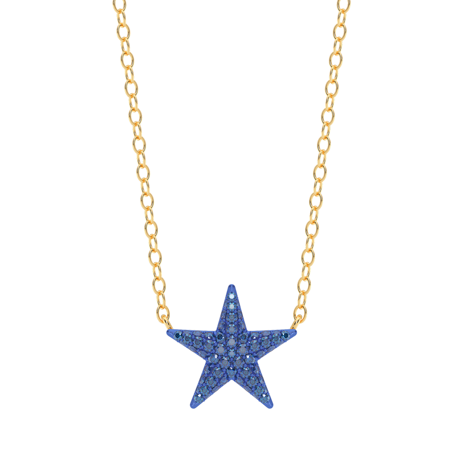 Hello Ella Star Pendant Necklace in Blue