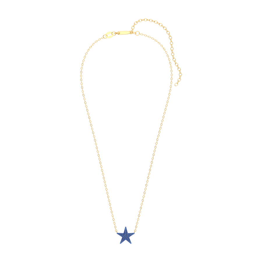 Hello Ella Star Pendant Necklace in Blue